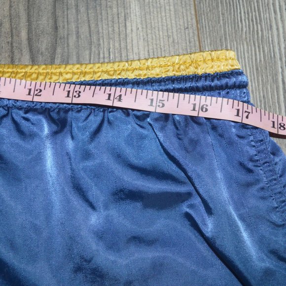 Vintage Silky Diadora Boxing Running Elastic Drawstring Blue Gold Shorts Large - Picture 5 of 7